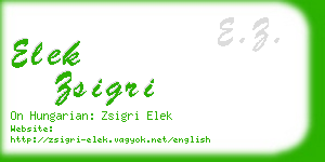 elek zsigri business card